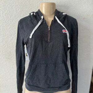 Pink Victoria secret gray sweater half zip up pullover with hood